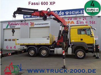 Camión caja abierta MAN TGA 26.480 6x4 Fassi 600 + FB 20,6m - 1.910 kg: foto 1