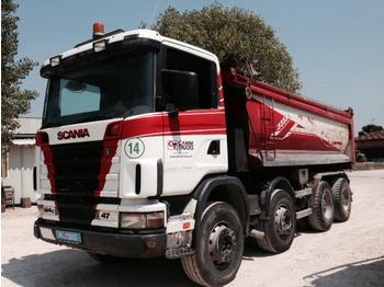 Camión volquete para transporte de equipos pesados SCANIA 124 470 TIPPER 8x4 Big-Axles: foto 1