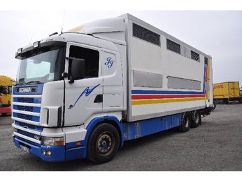 Camión transporte de ganado Scania 124 6X2 400: foto 1