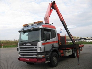 Camión caja abierta Scania P124 360 Kran / Crane Fassi 23 T/M: foto 1