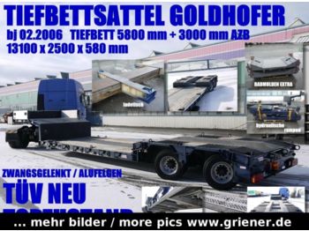 Semirremolque góndola rebajadas para transporte de equipos pesados Goldhofer STZ TL2 28/80A / TIEFBETT ZWANGSGELENKT 5,8 +3 m: foto 1