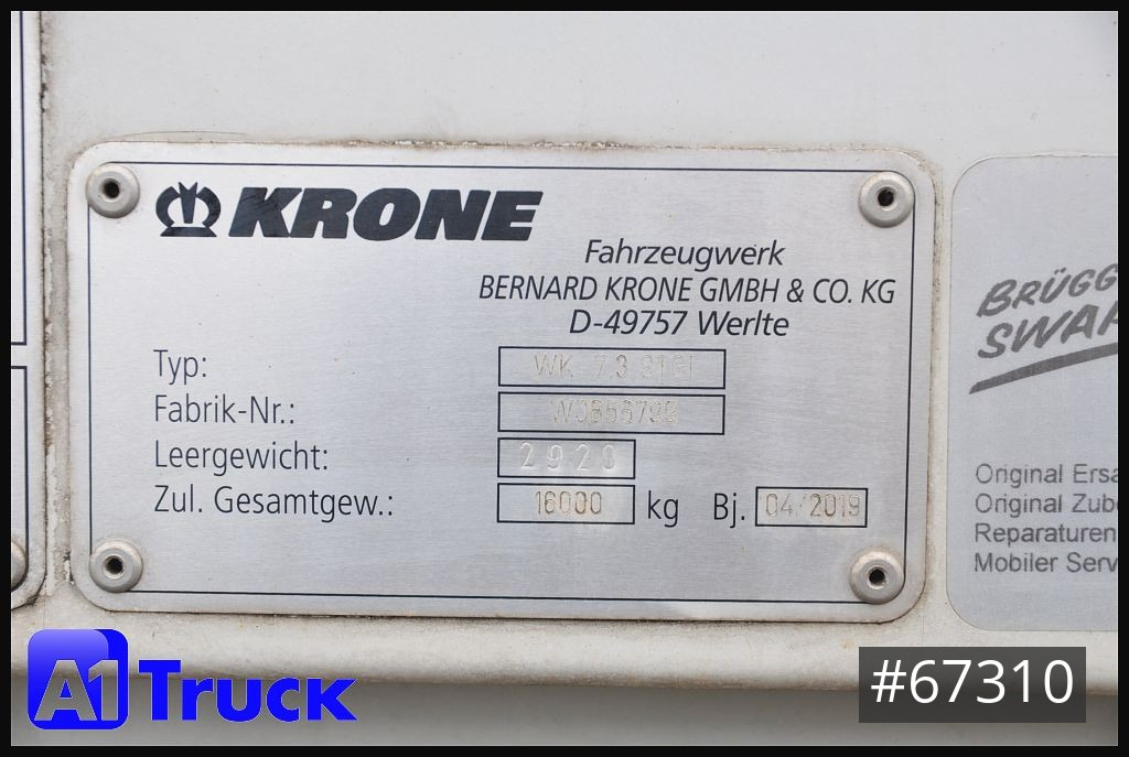Caja cerrada KRONE BDF 7,45 Wechselbrücke, 2525mm Innenhöhe. Top Zustand