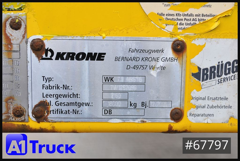 Caja cerrada KRONE WB 7,45  Koffer, BDF Wechselbrücke 2540mm