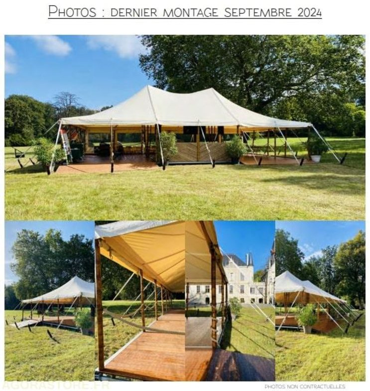 Casa contenedor Chapiteau en bambou + planchers évènementiel + accessoires