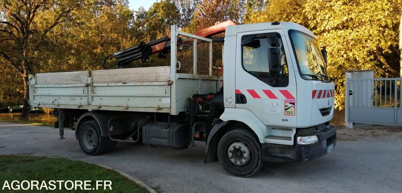 Camión Camion benne avec grue - Renault Midlum 2001 293846kms