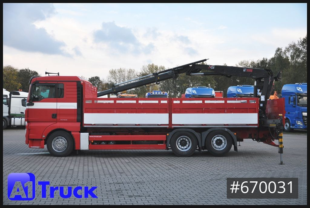 Camión caja abierta MAN TGX 26.400 XL Hiab 166K, Lift-Lenkachse