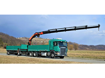 Camión caja abierta Scania R420 Pritsche 6,60m +Kran/FUNK+Anhänger!