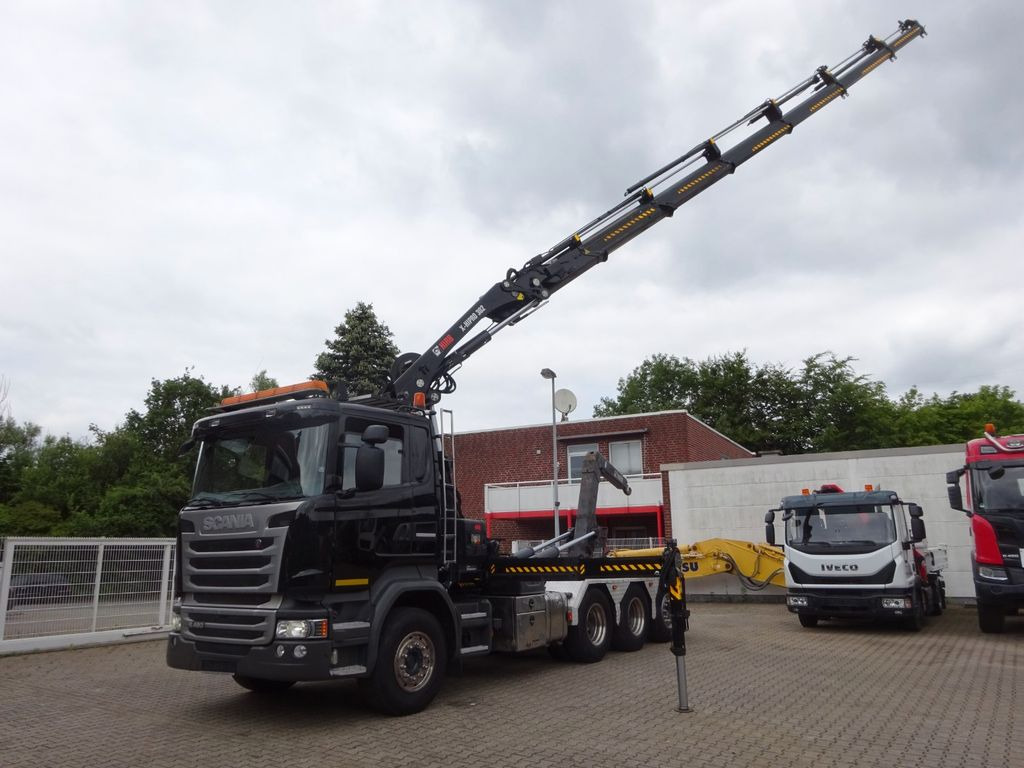 Camión grúa Scania R490 Abroller + HIAB 302E-6 Bj.2021 !Kran TRIDEM