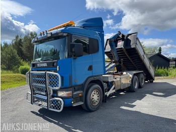 Camión multibasculante  2001 Scania R 164GB 6X2NA 480 / krokbil med flak og uttak for kran