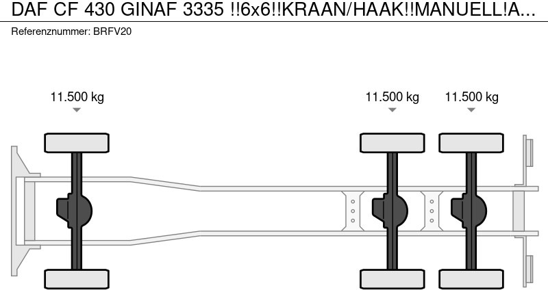 Camión multibasculante DAF CF 430 GINAF 3335 !!6x6!!KRAAN/HAAK!!MANUELL!AIRCO/KLIMA!!