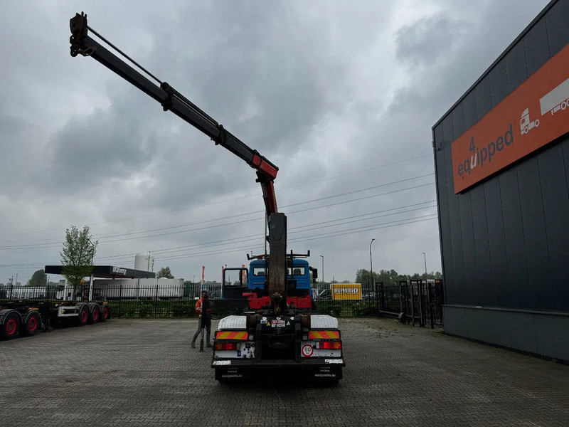 Camión multibasculante MAN FE 410A, 6x4, EURO 2, Palfinger PK17000 Crane + VDL HOOK, full spring, manual gearbox, MOT 9/2025