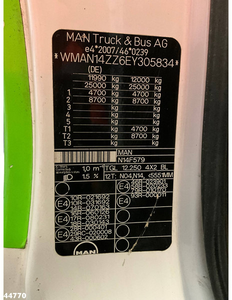 Camión multibasculante MAN TGL 12.250 Palfinger haakarmsysteem