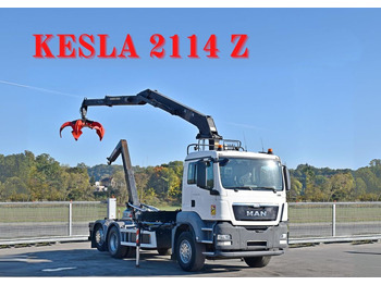 Camión multibasculante MAN TGS 26.360 Abrollkipper* KESLA 2114 Z * TOP 