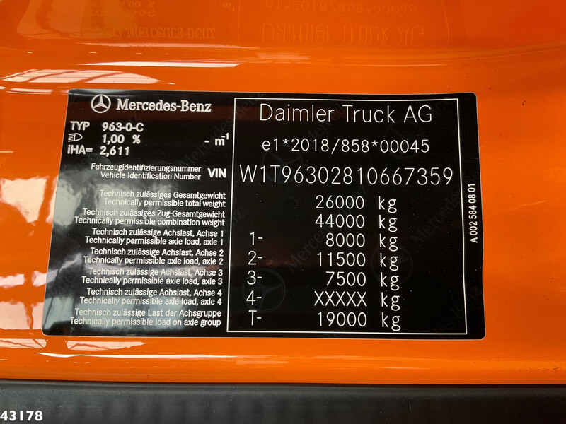 Camión multibasculante Mercedes-Benz Actros 2643 Euro 6 HMF 23 Tonmeter laadkraan