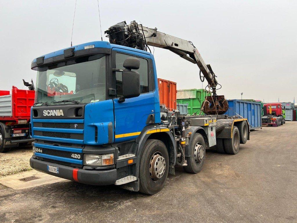 Camión multibasculante SCANIA 124GB 420 SCARRABILE CON GRU
