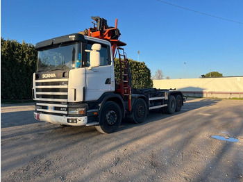 Camión multibasculante SCANIA CV R124 SCARRABILE CON GRU E POLIPO