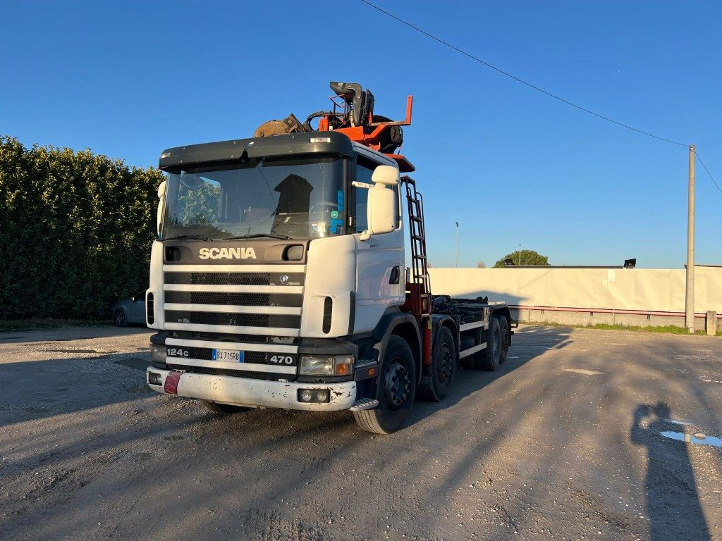 Camión multibasculante SCANIA CV R124 SCARRABILE CON GRU E POLIPO