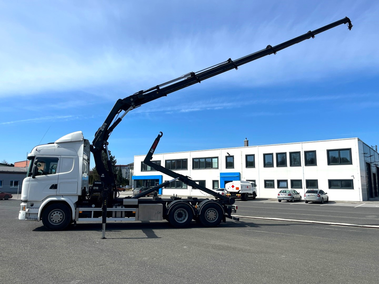 Camión multibasculante SCANIA G490, 10/2015, 6x2, Crane hook lift, Hiab 244 - 5 Hipro + RC