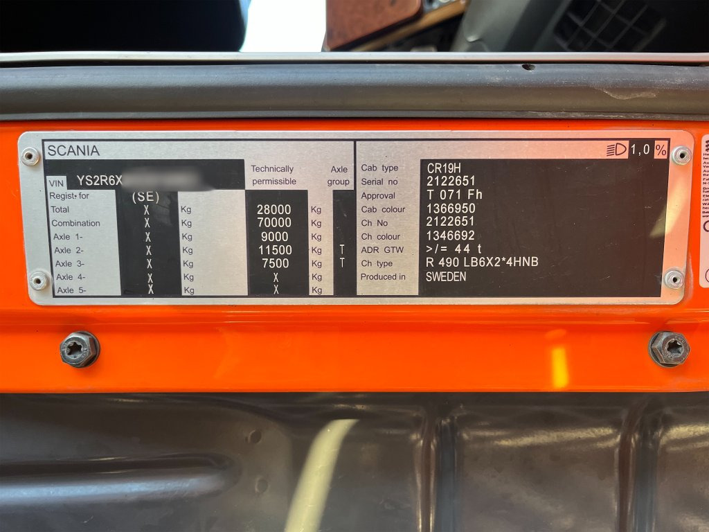 Camión multibasculante SCANIA R490LB6x2*4