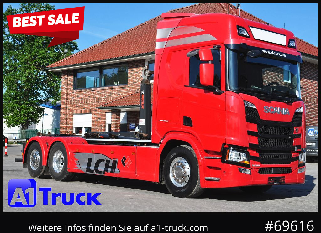 Camión multibasculante SCANIA R500, Abrollkipper, HIAB, Lift-Lenkachse,