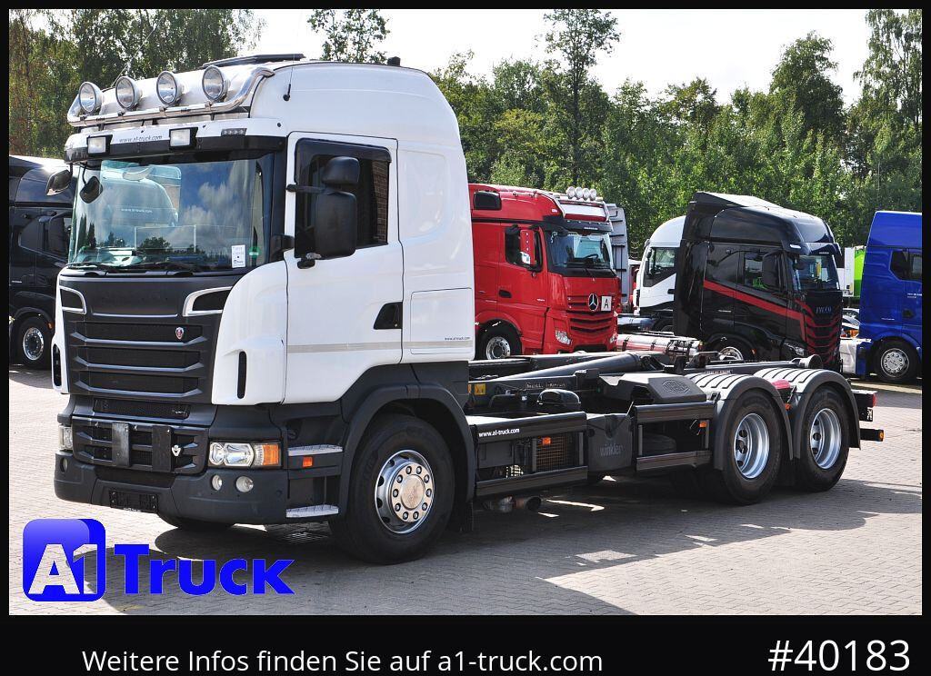 Camión multibasculante SCANIA R500, V8,, Meiller, Liftachse,