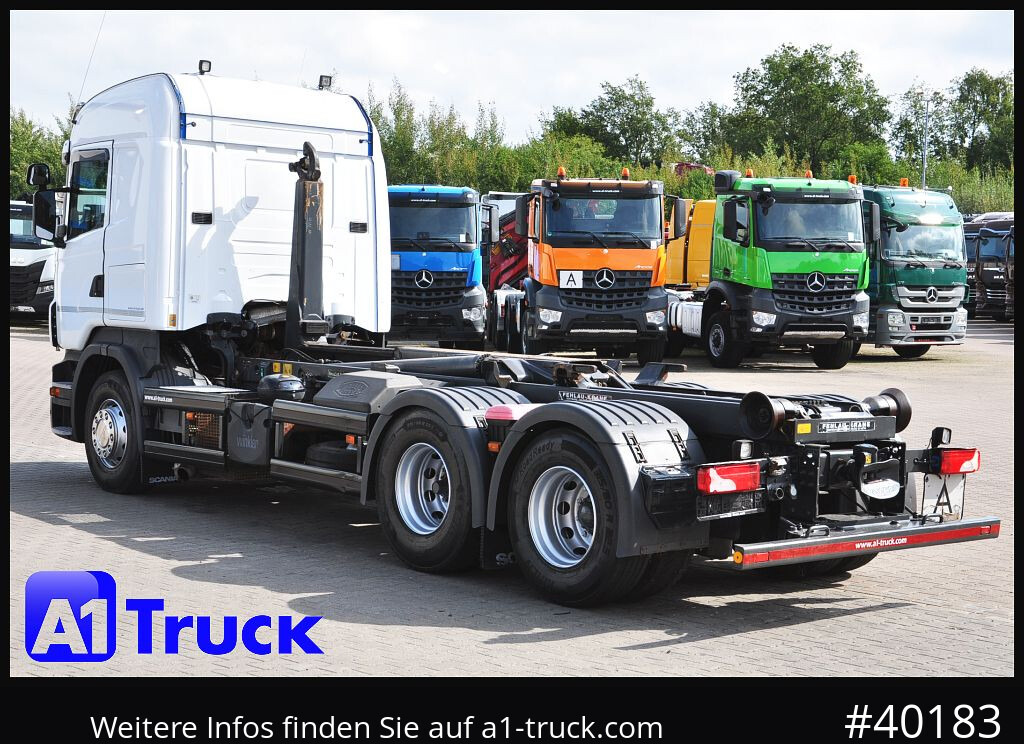 Camión multibasculante SCANIA R500, V8,, Meiller, Liftachse,