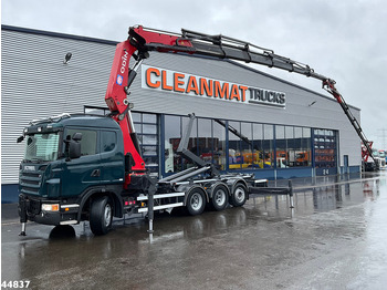 Camión multibasculante Scania G480 8x4 HMF 60 Tonmeter laadkraan + Fly-jib