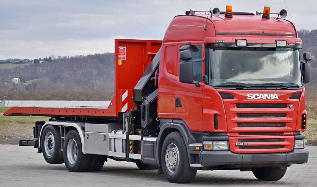 Camión multibasculante Scania G 400 * Abschleppwagen 6,40m* KRAN + FUNK * TOP