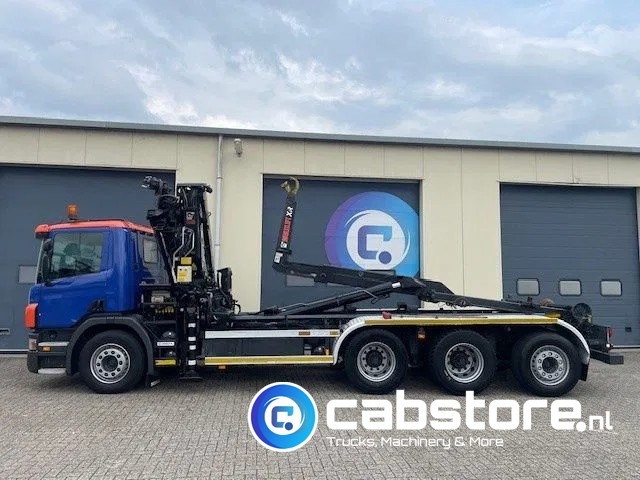 Camión multibasculante Scania P380 LB 8x4*4 HNA Euro 5 - HIAB 211 E-3 Hipro Crane with remote control + Multilift  XR26S61 Hooklift - Year 2009 - Km 336.501 !! - Good condition