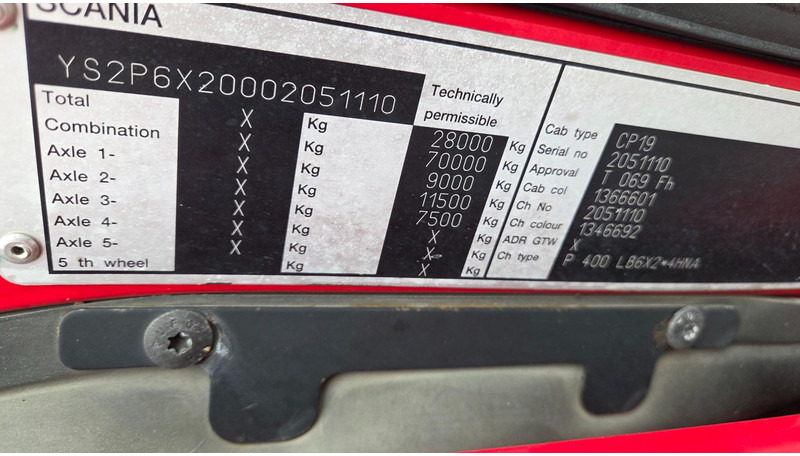 Camión multibasculante Scania P400 6X2*4 Palfinger PK26002