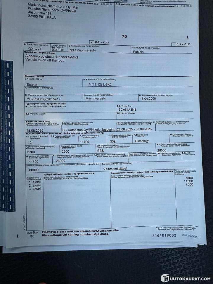 Camión multibasculante Scania P420, 2006, 1,180,000 km, Pirkkala