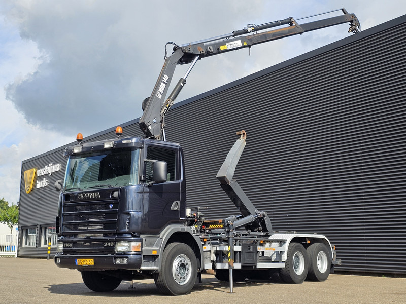 Camión multibasculante Scania R114.340 6x2 / HIAB CRANE + 25T HOOKLIFT