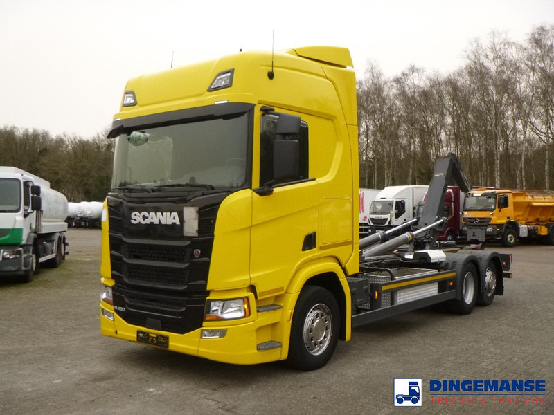 Camión multibasculante Scania R450 6x2 Euro 6C + Retarder + Meiller container hook 18.000 kg