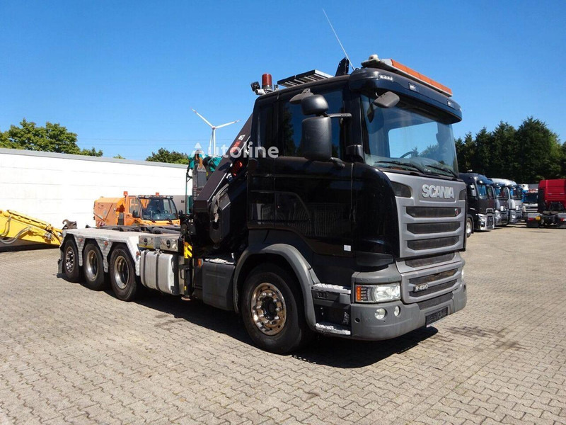 Camión multibasculante Scania R490 - Hook lift truck + crane 8x4