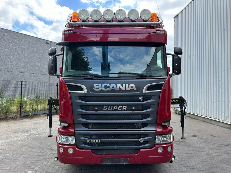 Camión multibasculante Scania R580 6X2 V8 HOOKLIFT + CRANE HIAB 211 E-4 HIPRO - ROTATOR - RETARDER - RADIO - NL TRUCK
