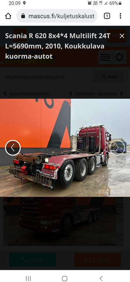 Camión multibasculante Scania R620, 2010, Lahti