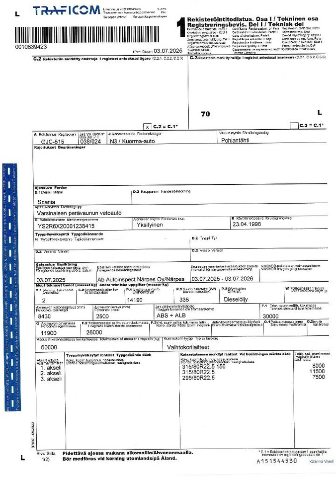 Camión multibasculante Scania R 144