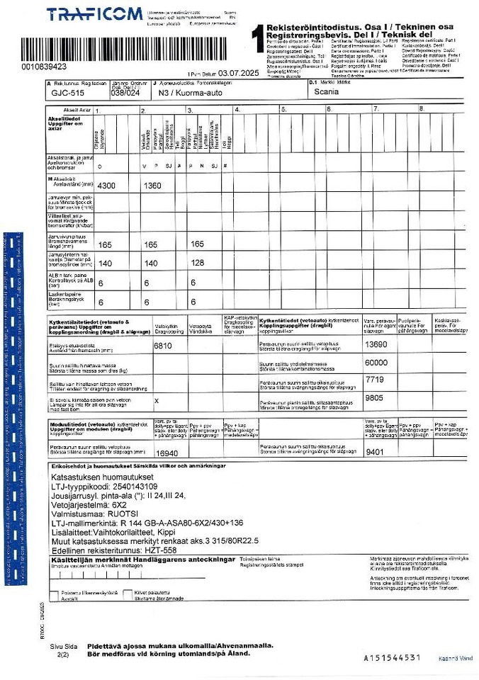 Camión multibasculante Scania R 144