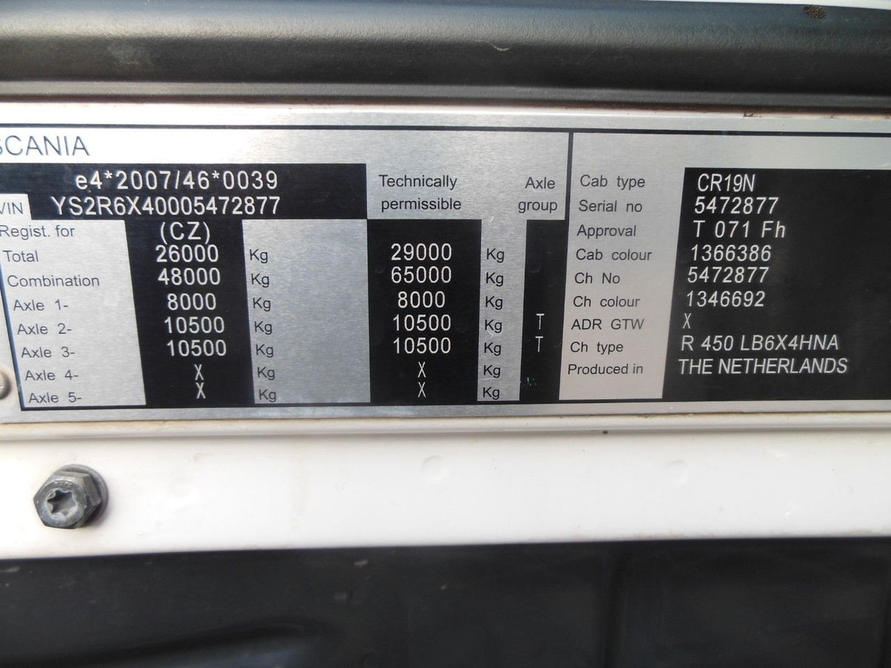 Camión multibasculante Scania R 450, 6X4, RETARDER, PALFINGER T20