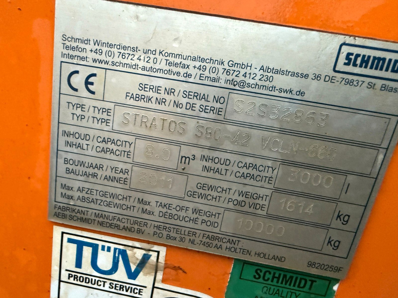 Camión multibasculante Schmidt Edelstahl Salzstreuer S80-42  8 cbm Winterdienst