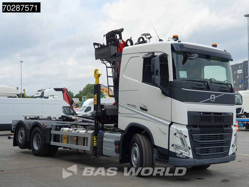 Camión multibasculante Volvo FH 500 6X2 Penz Crane 15Z9.50R HYVA 20-57-S Hooklift Lift+steering Automatic Euro 6