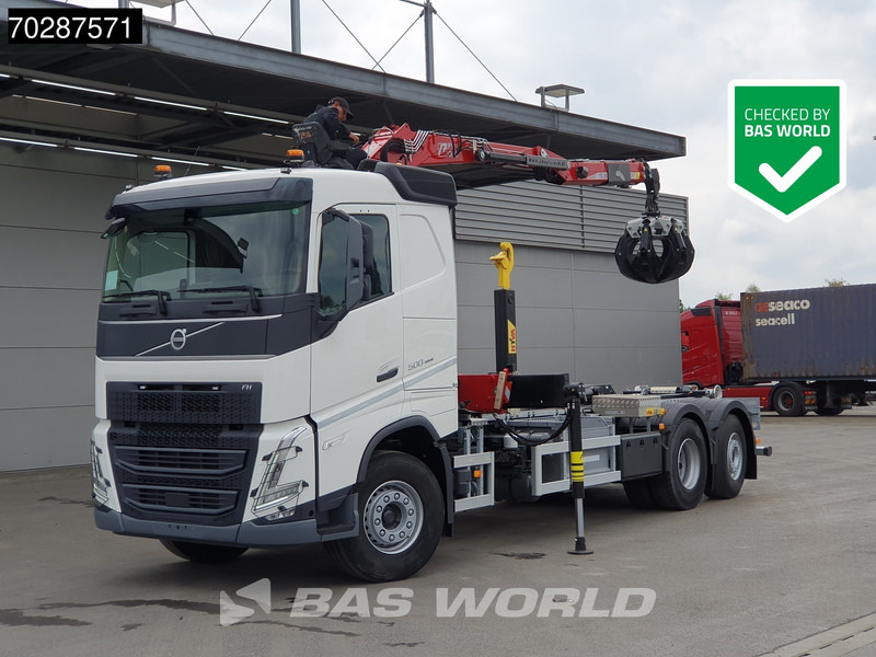 Camión multibasculante Volvo FH 500 6X2 Penz Crane 15Z9.50R HYVA 20-57-S Hooklift Lift+steering Automatic Euro 6
