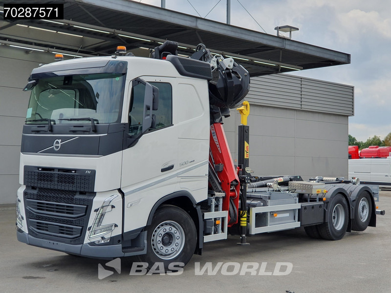 Camión multibasculante Volvo FH 500 6X2 Penz Crane 15Z9.50R HYVA 20-57-S Hooklift Lift+steering Automatic Euro 6