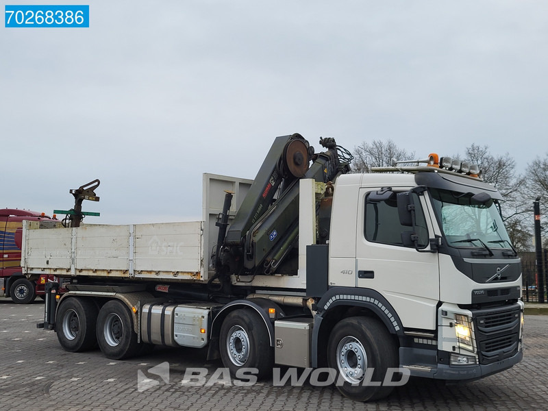 Camión multibasculante Volvo FM 410 8X4 211EP-5 HIDUO Kran Crane Steel suspension VEB Euro 6