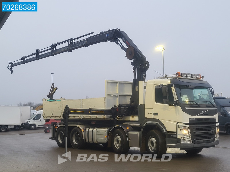 Camión multibasculante Volvo FM 410 8X4 211EP-5 HIDUO Kran Crane Steel suspension VEB Euro 6