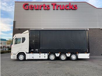 Scania R580 V8 NGS 8X4 TRIDEM OPIJWAGEN/MACHINE TRANSPO  - camión portavehículos
