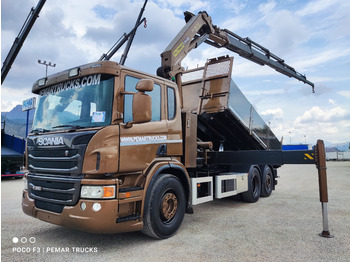 SCANIA P 360 6X2 GRUA PALFINGER PK 26002-6 BASCULANTE - camión volquete