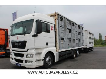 Camión transporte de ganado MAN 26.400 MANUÁL RETARDER EURO V+KOGEL AWE 18 SAF: foto 1