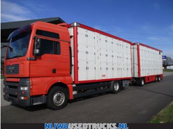 Camión transporte de ganado MAN TGA 18 440 XXL Triple stock + Trailer: foto 1