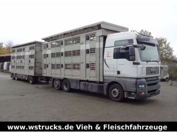 Camión transporte de ganado MAN TGA 26.480 XL Finkel  3 Stock Vollalu  Komplett: foto 1